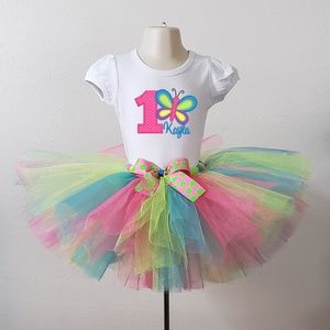 12-18m Butterfly 1st Birthday Tutu Outfit